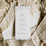 Floral Monochrome Wedding Menu Card - Fitzrovia Collection, Elle Bee Design