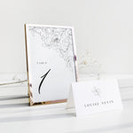 Monochrome Floral Wedding Table Number - Fitzrovia Collection, Elle Bee Design