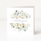 Greeting card with floral design and text on a white background