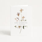 Greeting card with floral design and 'Happy Mother's Day' text on a white background