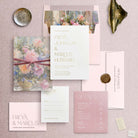 Gold Foil Pressed Wedding Invitation Suite in Pink Floral Scheme - The Freya Collection