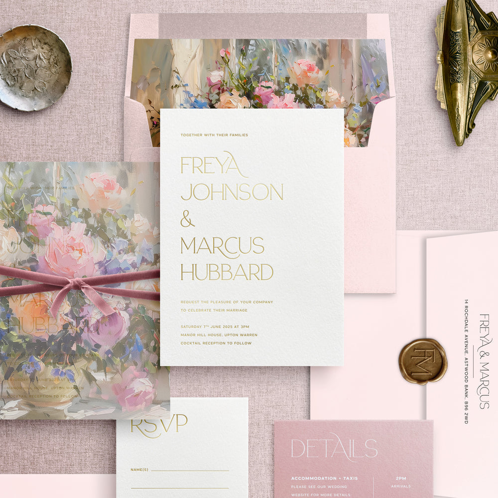 Freya - Foil Pressed Wedding Invitation Suite