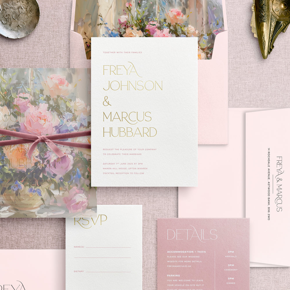 Freya - Foil Pressed Wedding Invitation Suite