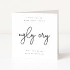 Greeting card with text asking if you will be the maid of honor on a white background
