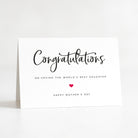 Greeting card with 'Congratulations on having the world's best daughter' text on a white background