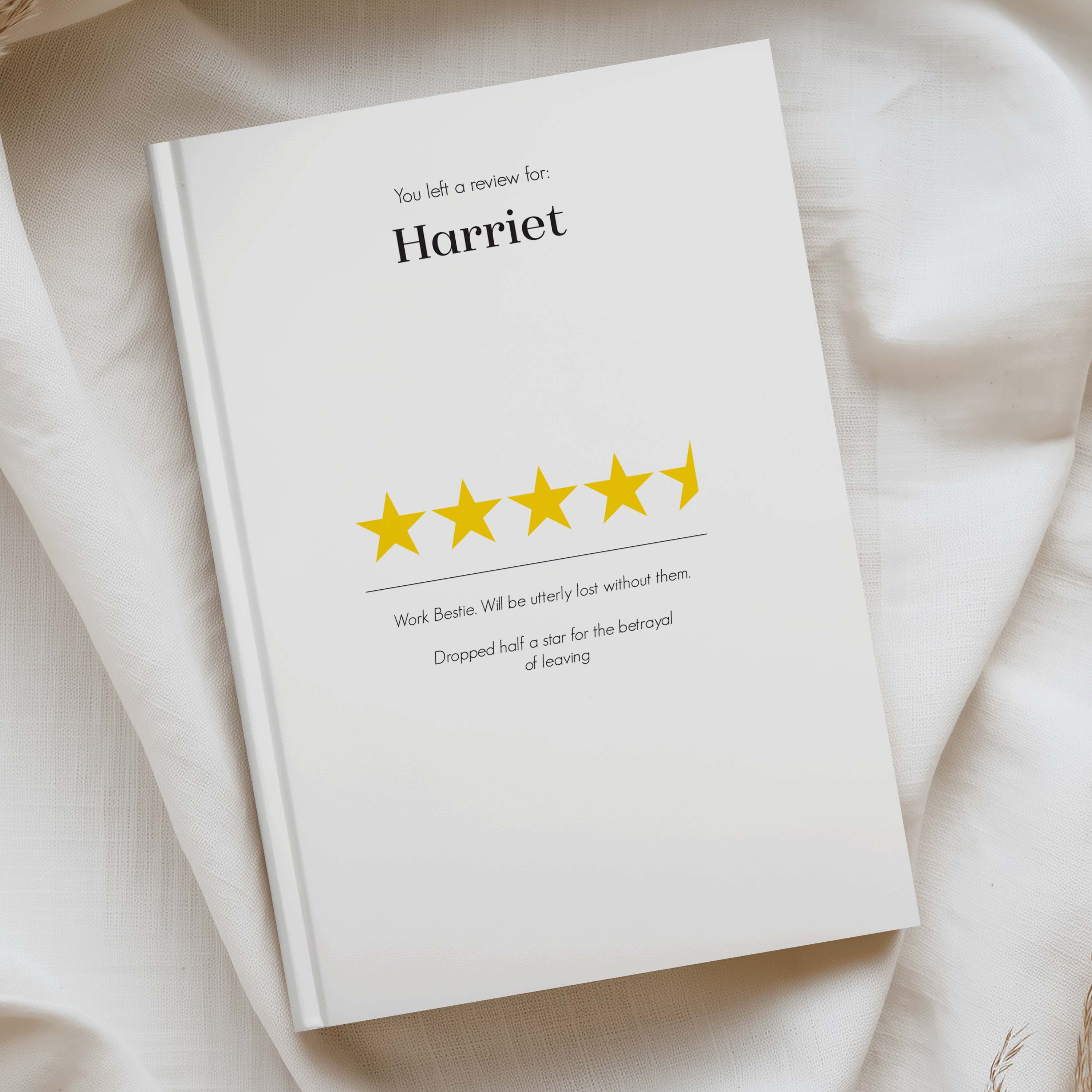 a5 white hardcover notebook with co work reveiw of 4.5 stars out of 5. 