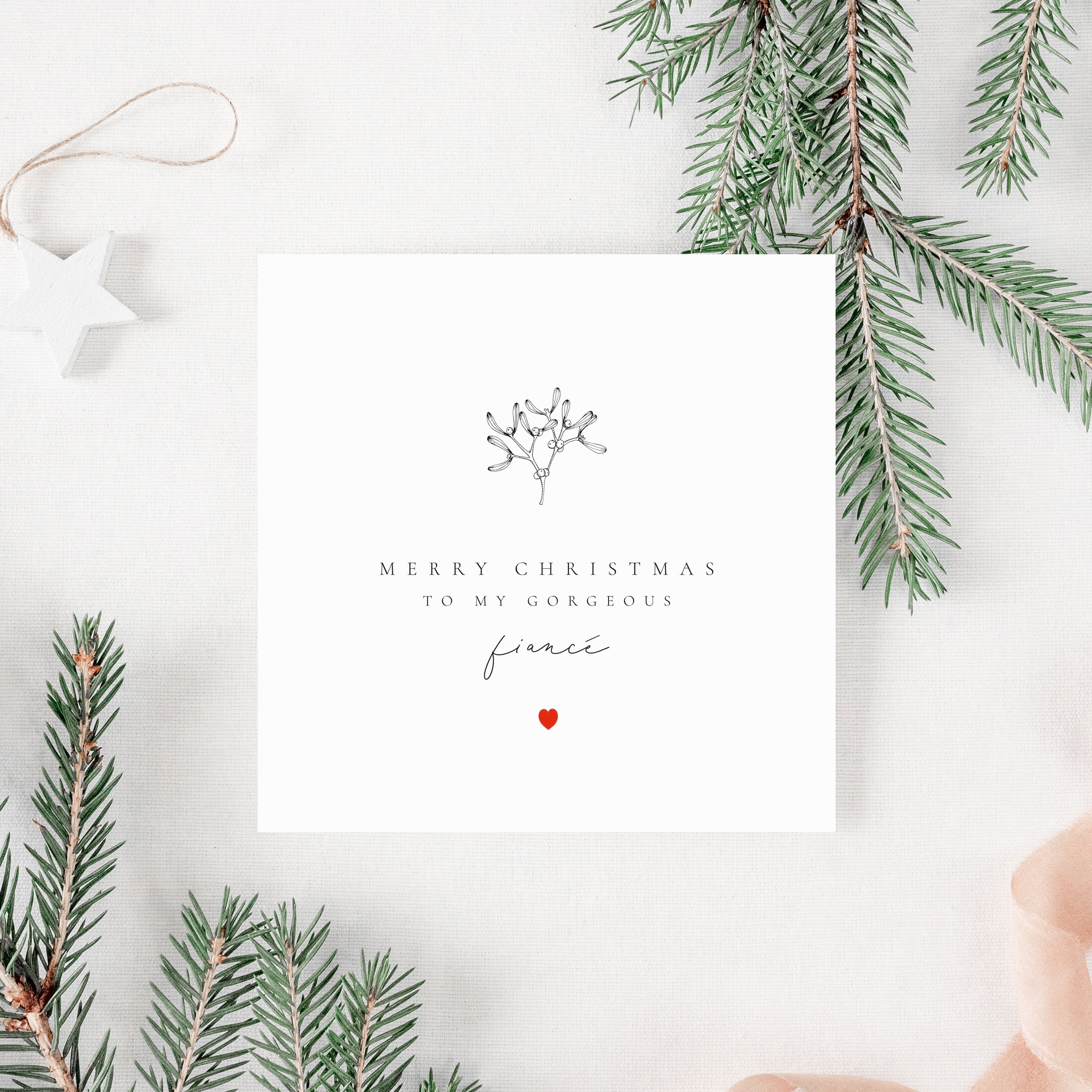 Christmas Card for Fiance - Elle Bee Design