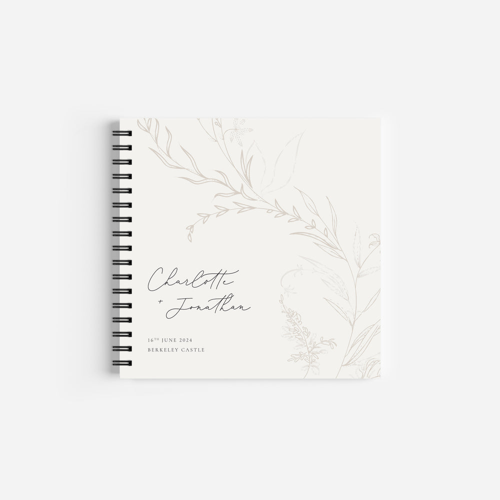 Vintage Floral Wedding Guest Book - Green Park Collection, Elle Bee Design