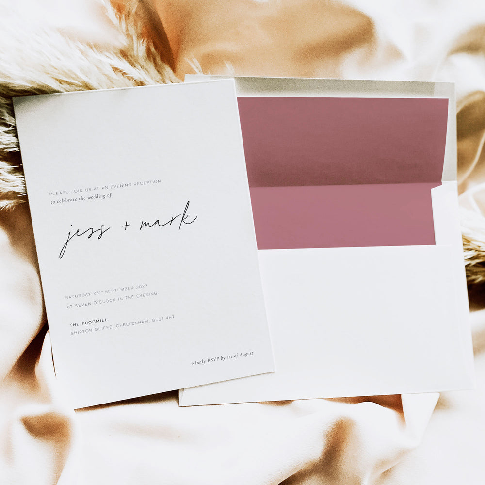 Modern Simple Evening Wedding Invitation - Greenwich Collection, Elle Bee Design