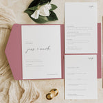 Modern Elegant Pocketfold Wedding Invitation - Greenwich Collection, Elle Bee Design