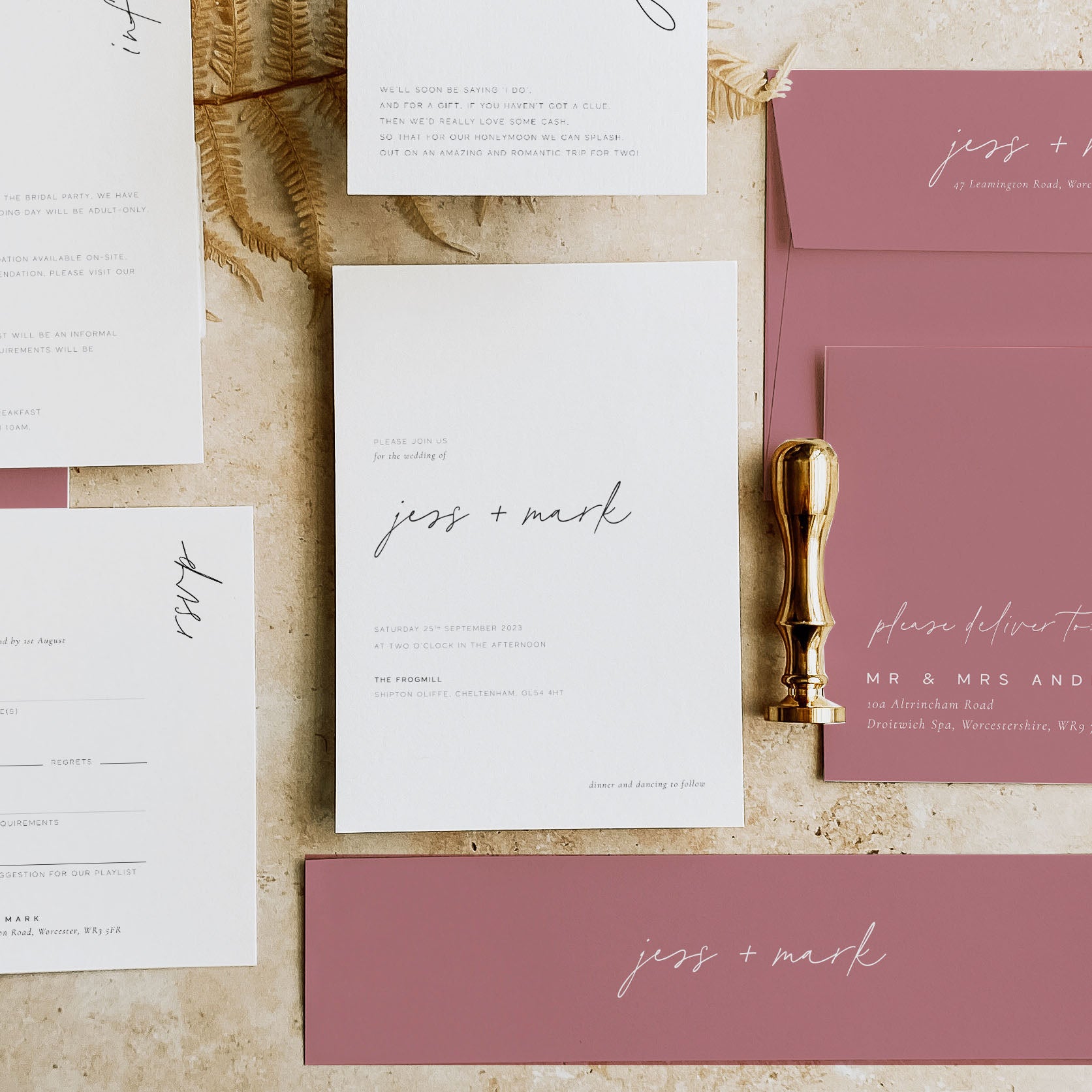 Modern Script Wedding Invitation Suite - Greenwich Collection, Elle Bee Design