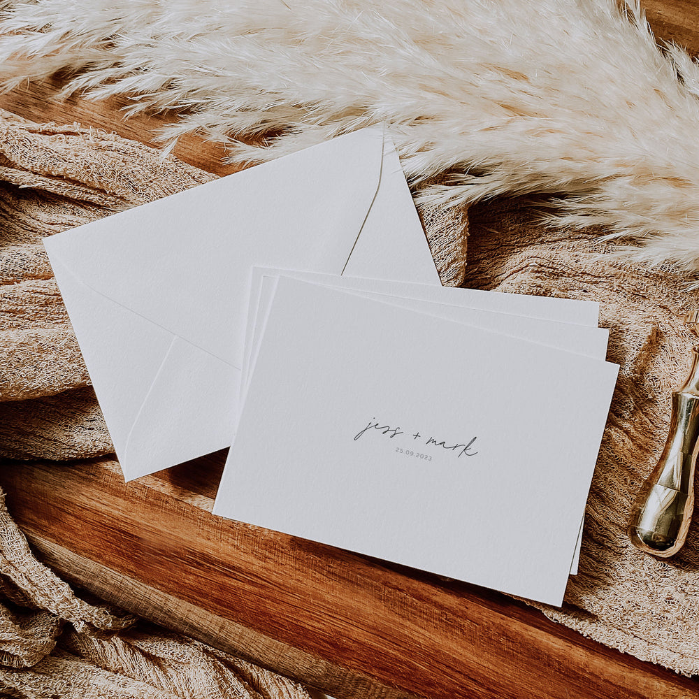 Modern Simple Wedding Thank You Card - Greenwich Collection, Elle Bee Design