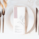 Elegant Rose Modern Wedding Menu with Blush Name Tag - Hampstead Collection, Elle Bee Design