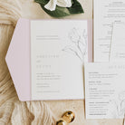 Elegant Rose Modern Pocketfold Wedding Invitation - Hampstead Collection, Elle Bee Design