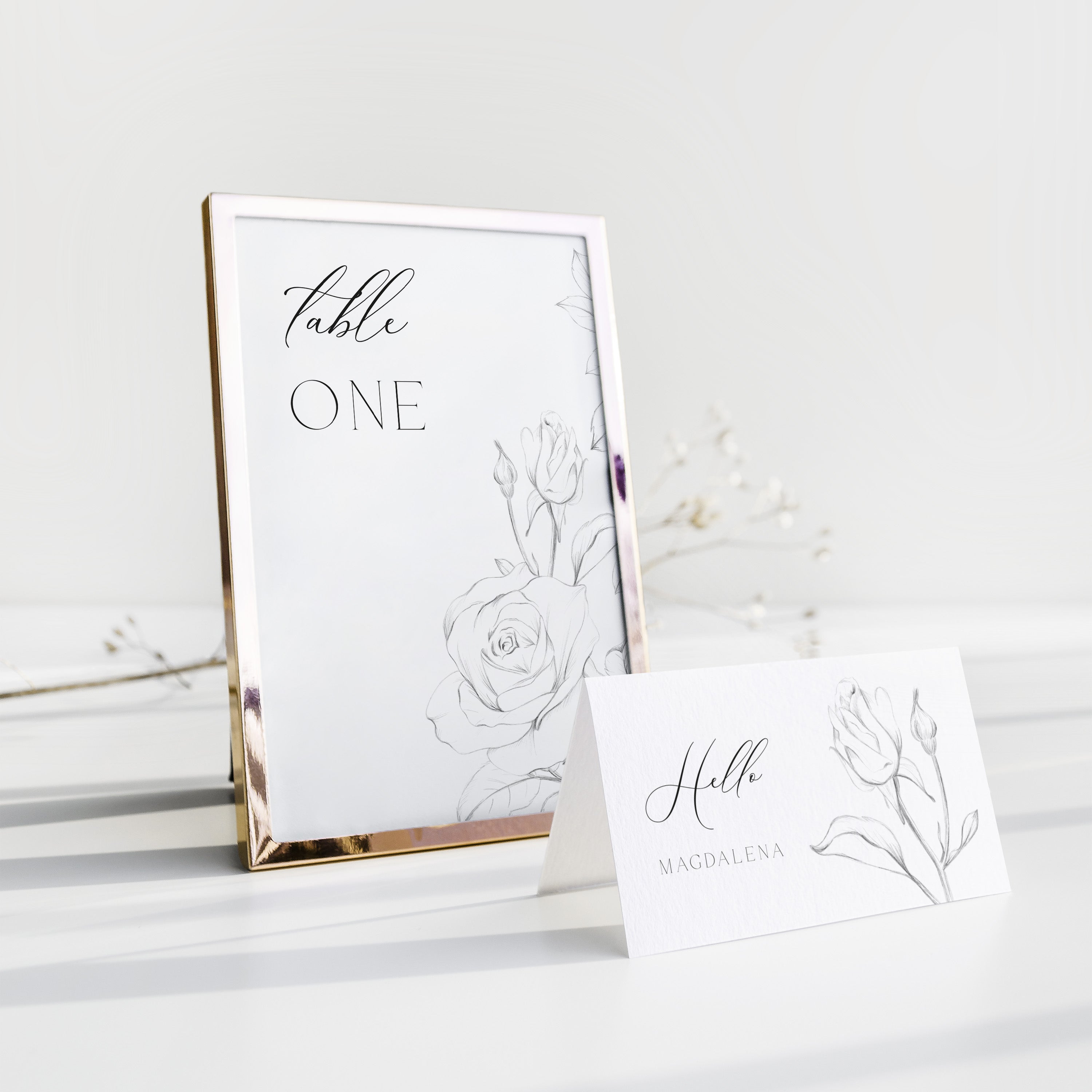 Elegant Rose Wedding Table Number - Hampstead Collection, Elle Bee Design