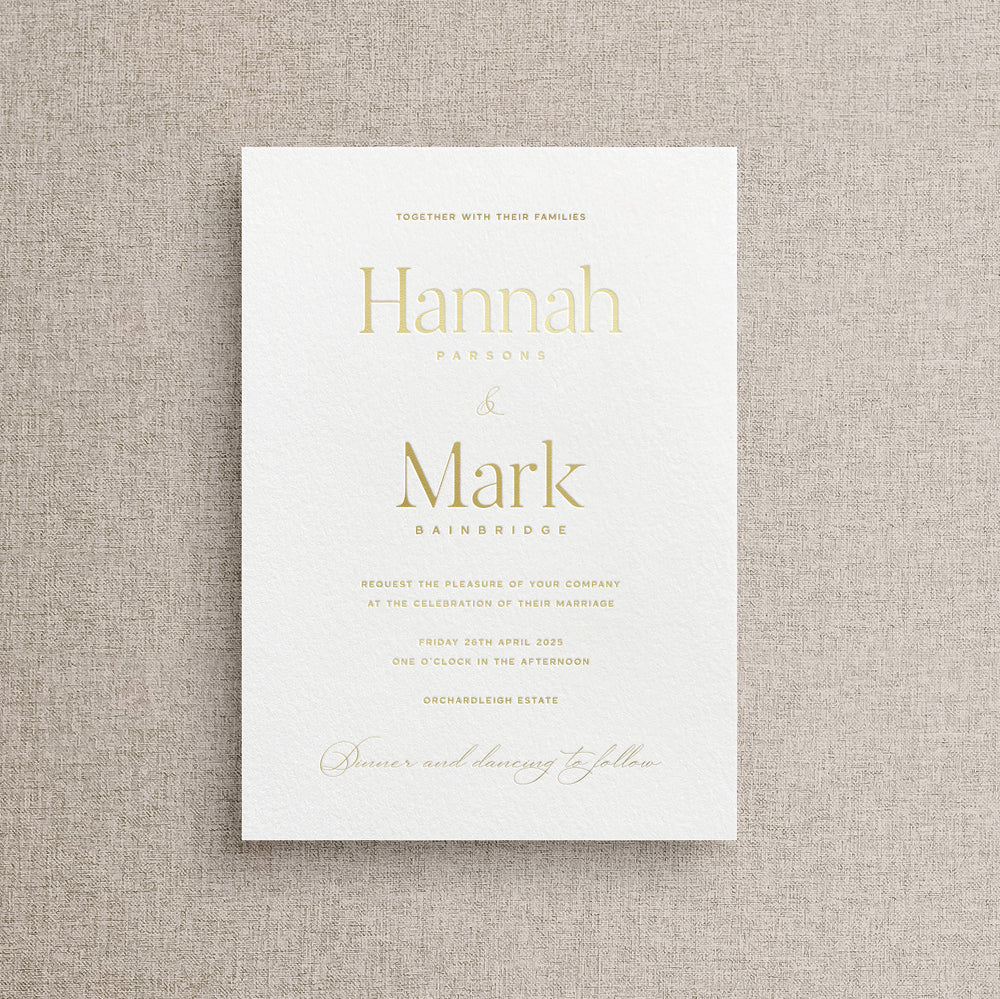 Hannah - Foil Pressed Wedding Invitation Suite