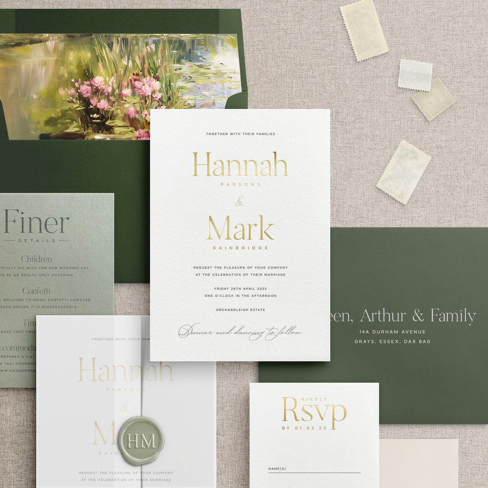 Hannah - Foil Pressed Wedding Invitation Suite