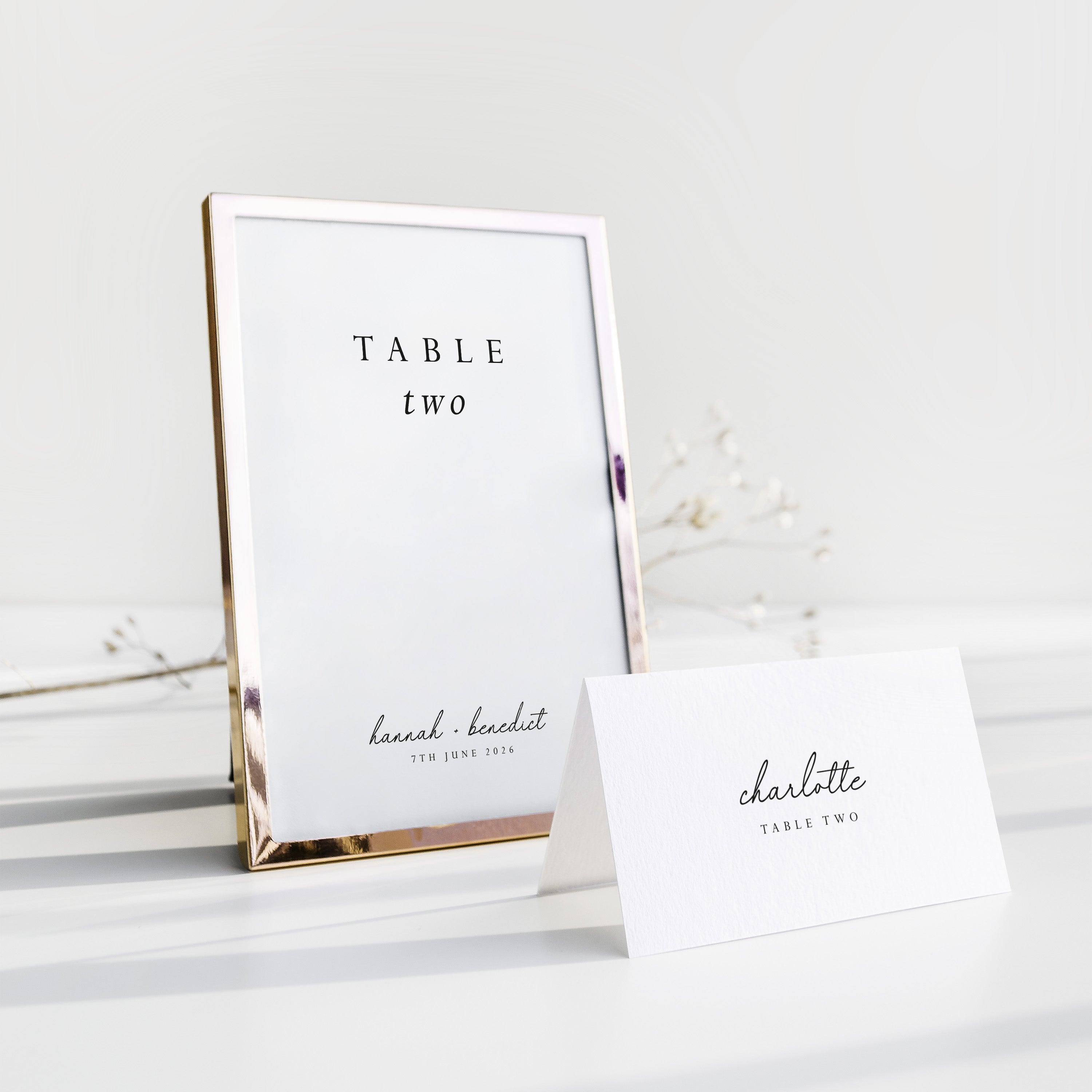 Modern Wedding Table Numbers - Hannah Collection, Elle Bee design