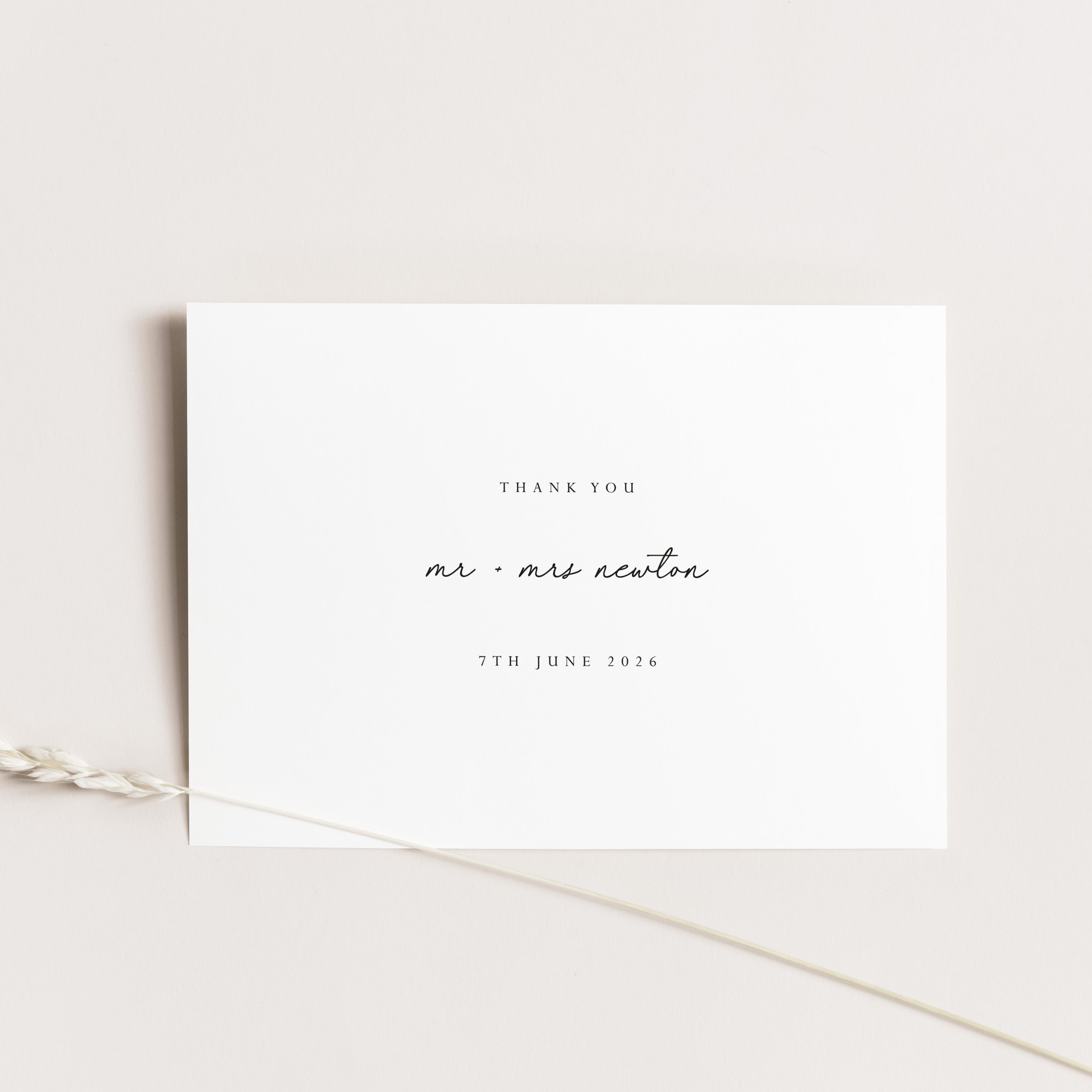 Modern and simple wedding thank you card - Hannah collection, Elle Bee Design