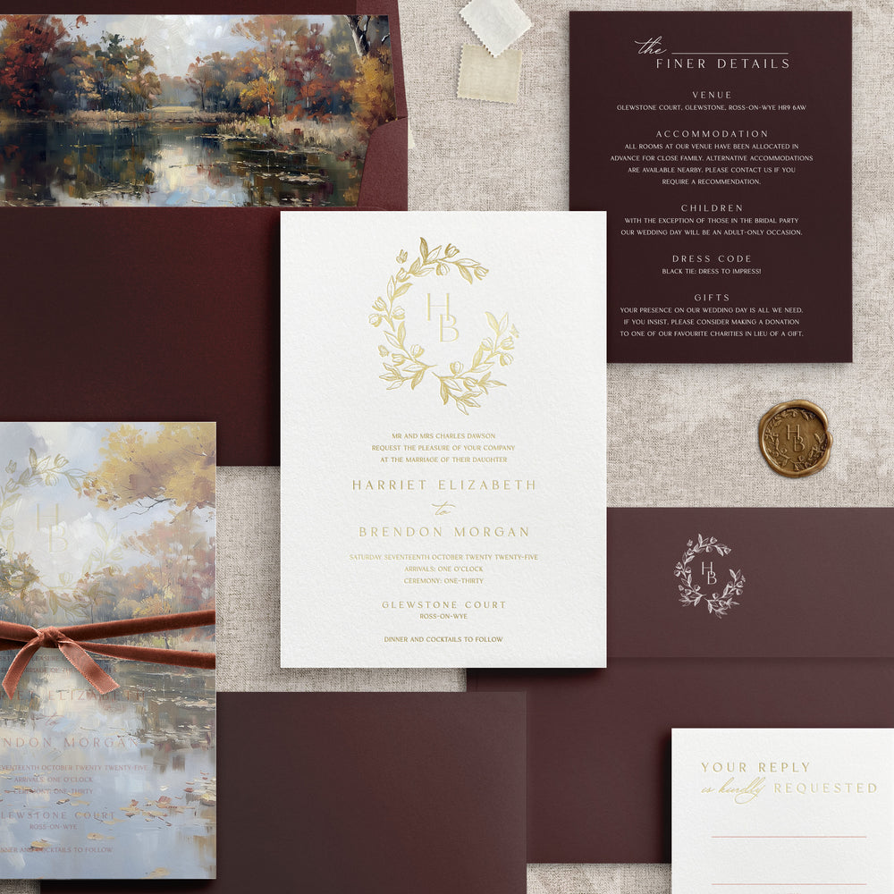 Harriet - Foil Pressed Wedding Invitation Suite