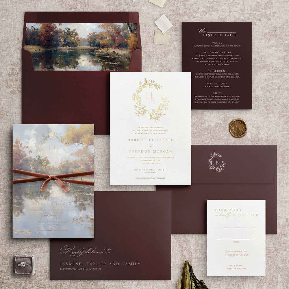 Harriet - Foil Pressed Wedding Invitation Suite