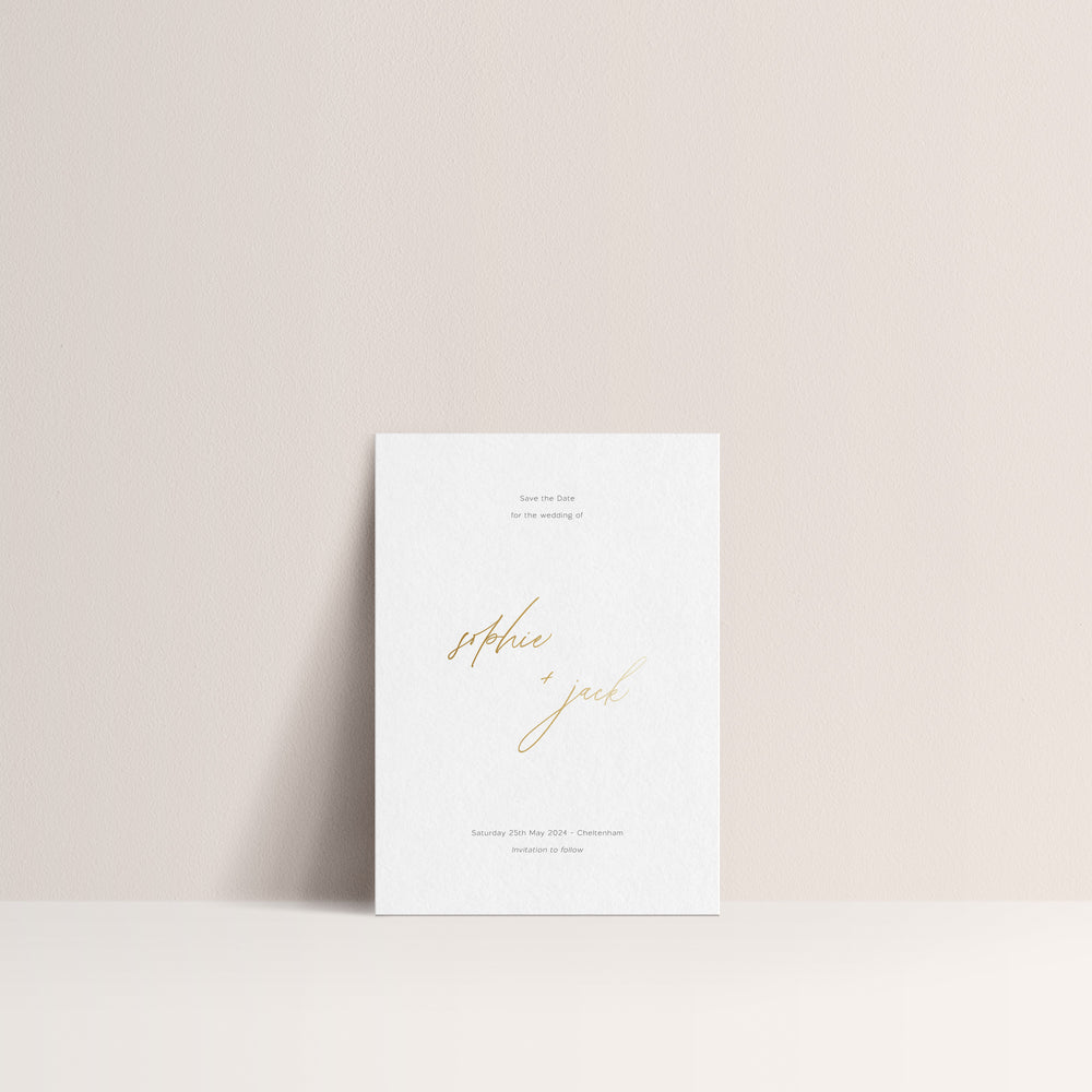 With a simple and elegant style, this modern save the date card comes from our Greenwich collection.