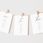 Modern Script Wedding Table Plan Cards - Hatton Collection, Elle Bee Design
