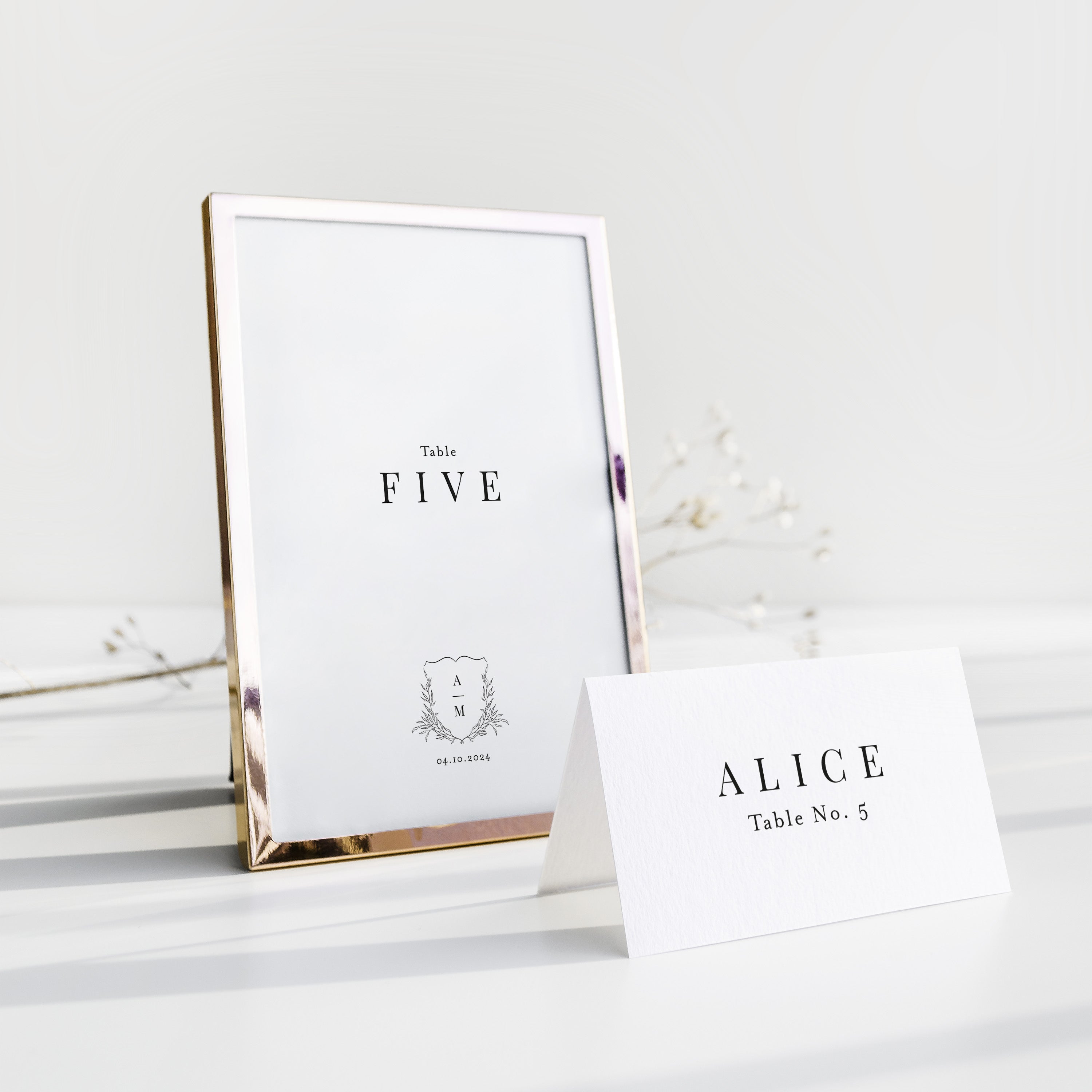 Classic Crest Wedding Table Number - Henley Collection, Elle Bee Design