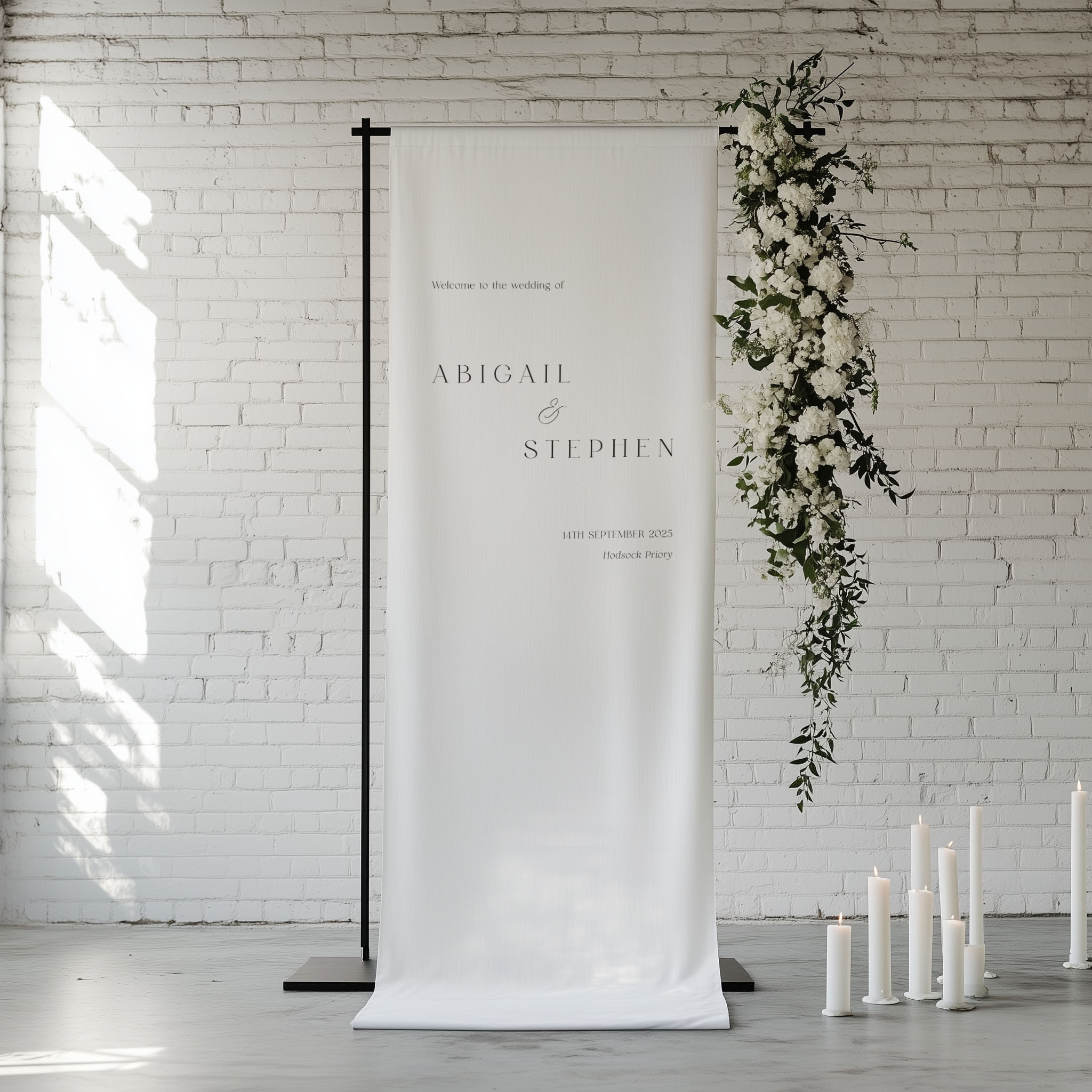 Modern Wedding Welcome Sign in Cotton-Linen - Highbury Collection, Elle Bee Design