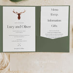 Stag Pocketfold Wedding Invitation - Highgate Collection, Elle Bee Design