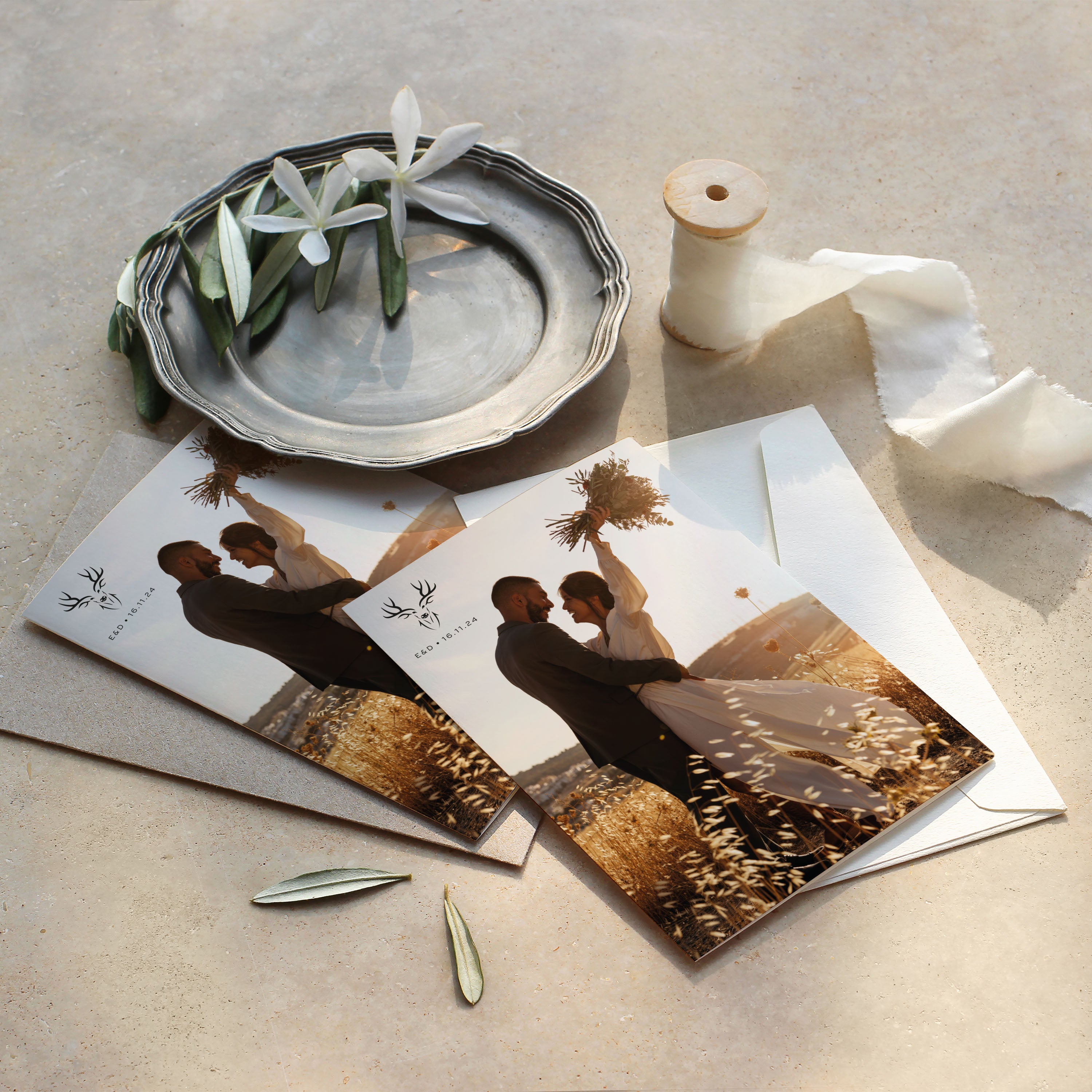 Modern Outdoor-inspired Wedding Photo Thank You Card - Highgate Collection, Elle Bee Design