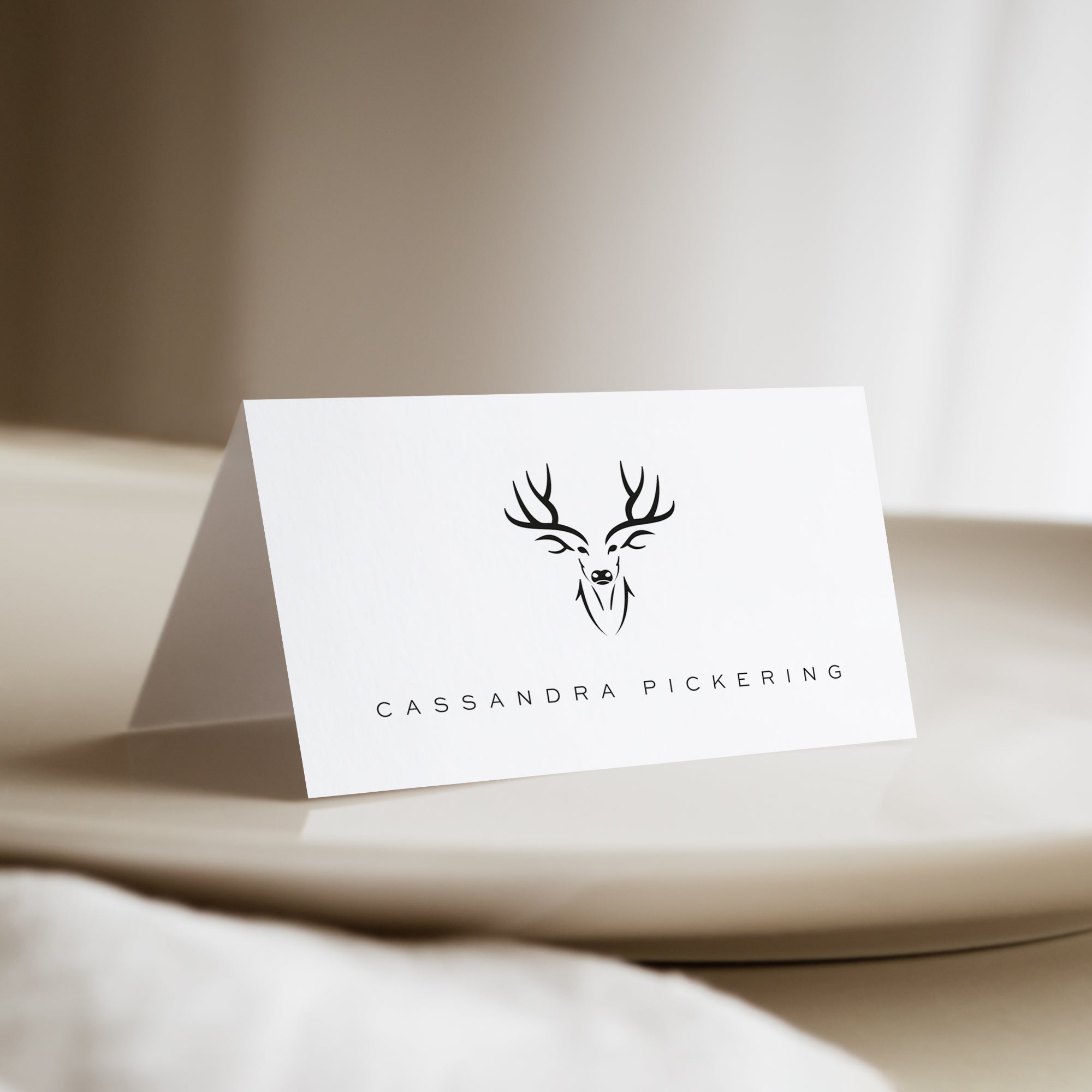 Stag Head Wedding Place Card - Highgate Collection, Elle Bee Design