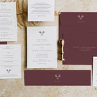 Modern Burgundy Stag Head Wedding Invitation Suite - Highgate Collection, Elle Bee Design