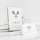 Modern Stag Head Wedding Table Numbers - Highgate Collection, Elle Bee Design