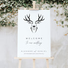 Modern Stag Head Wedding Welcome Sign - Highgate Collection, Elle Bee Design