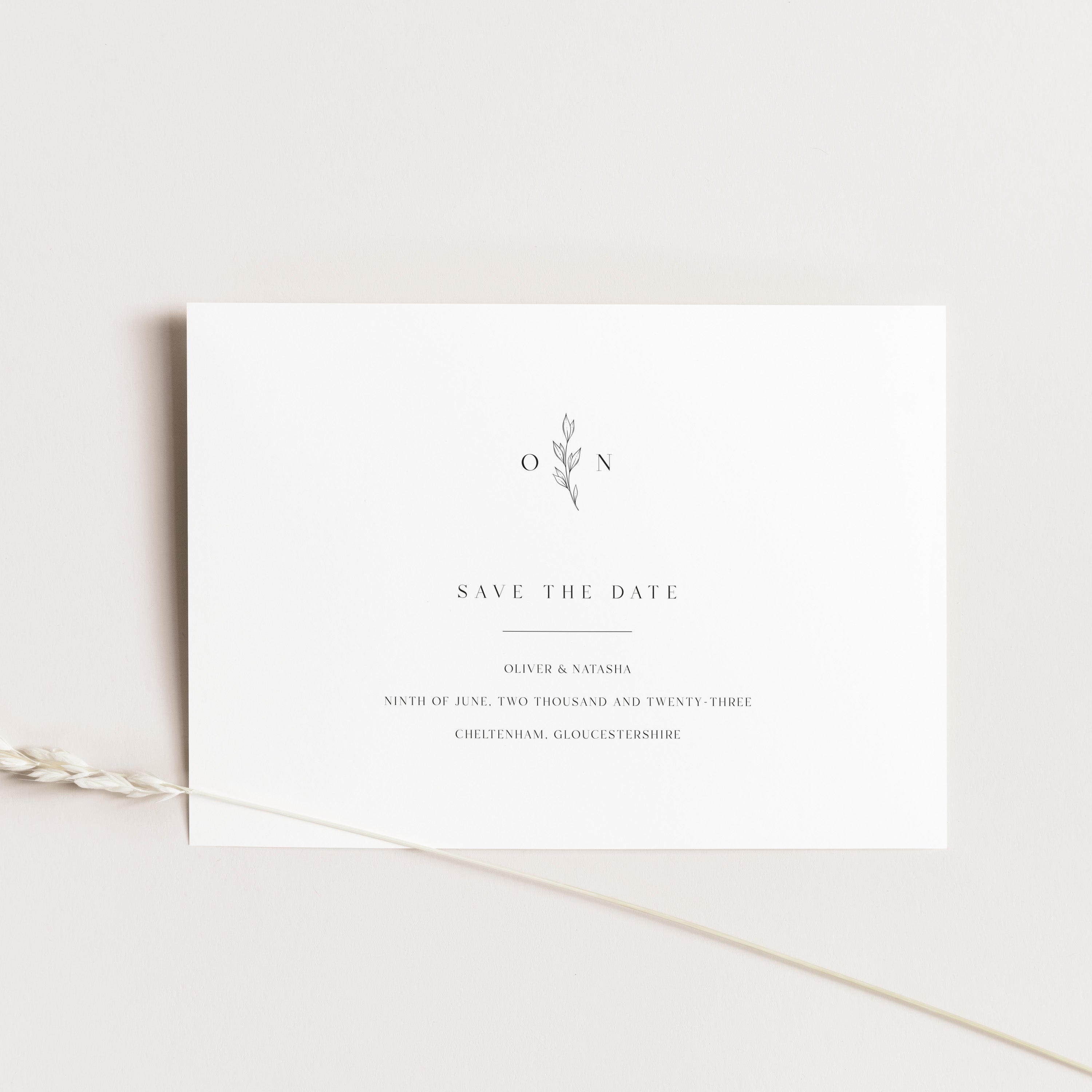 Simple Monogram Save the Date Card - Holland Park Collection, Elle Bee Design