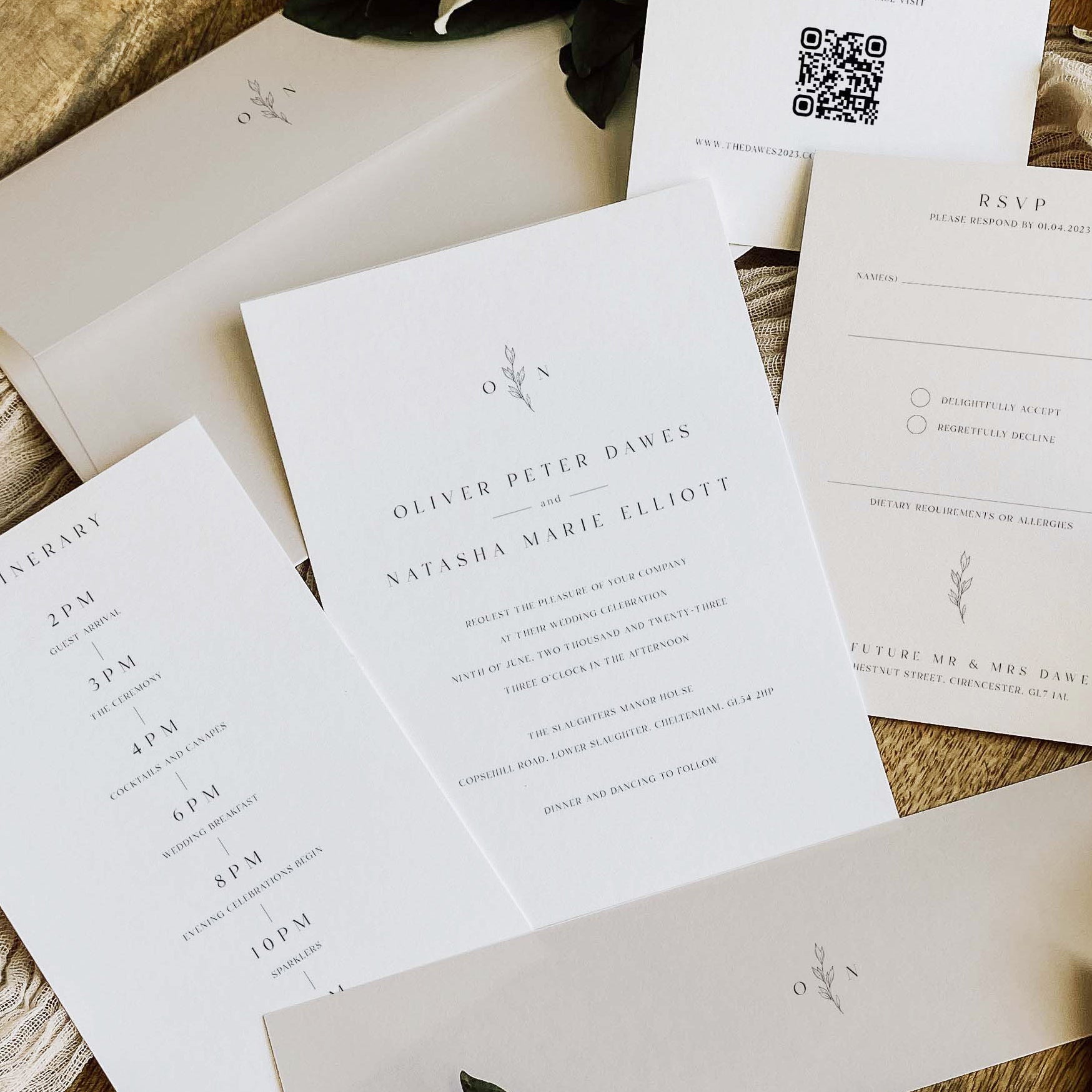 Monogram Wedding Invitation Suite - Holland Park Collection, Elle Bee Design