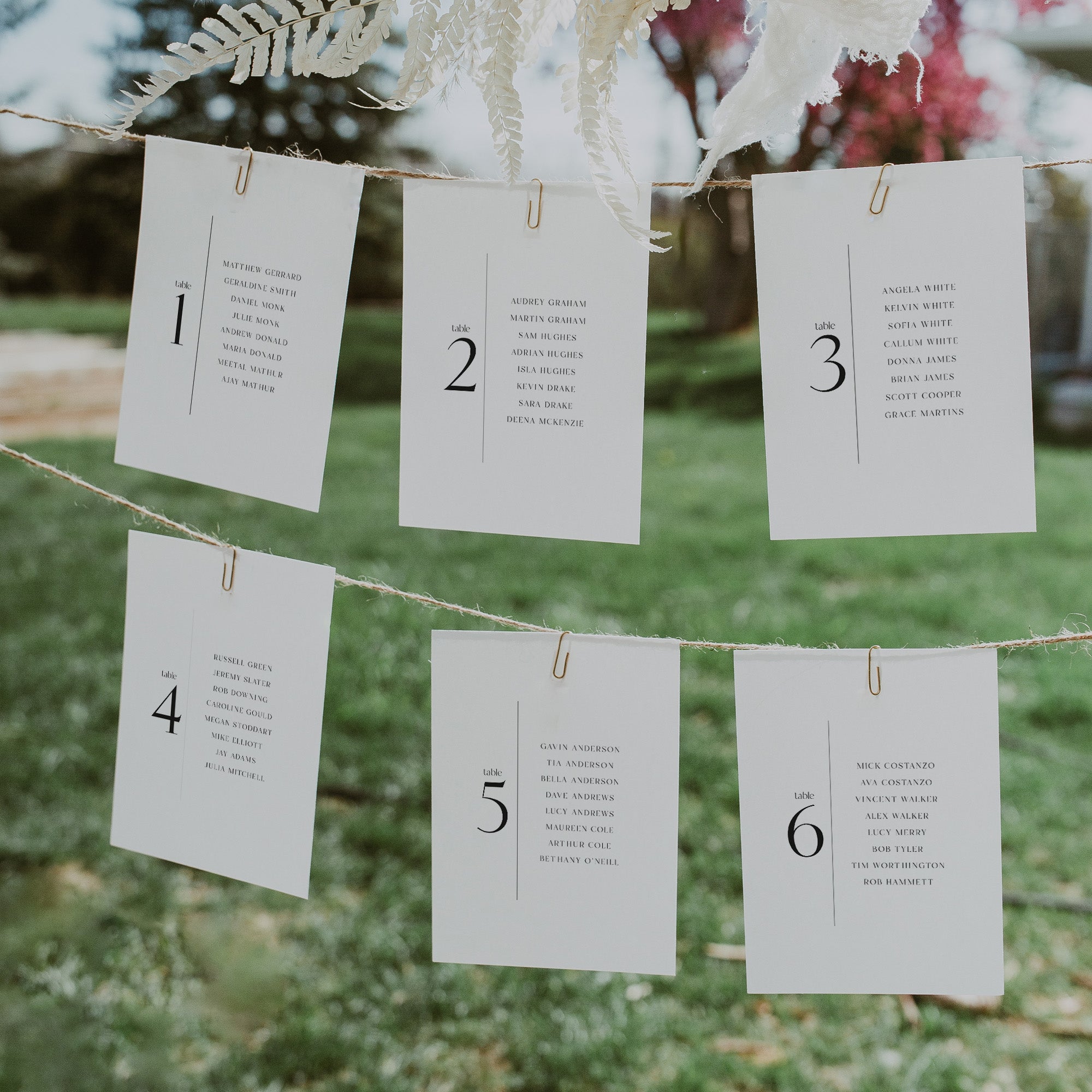 Elegant Seating Plan Cards - Holland Park Collection, Elle Bee Design