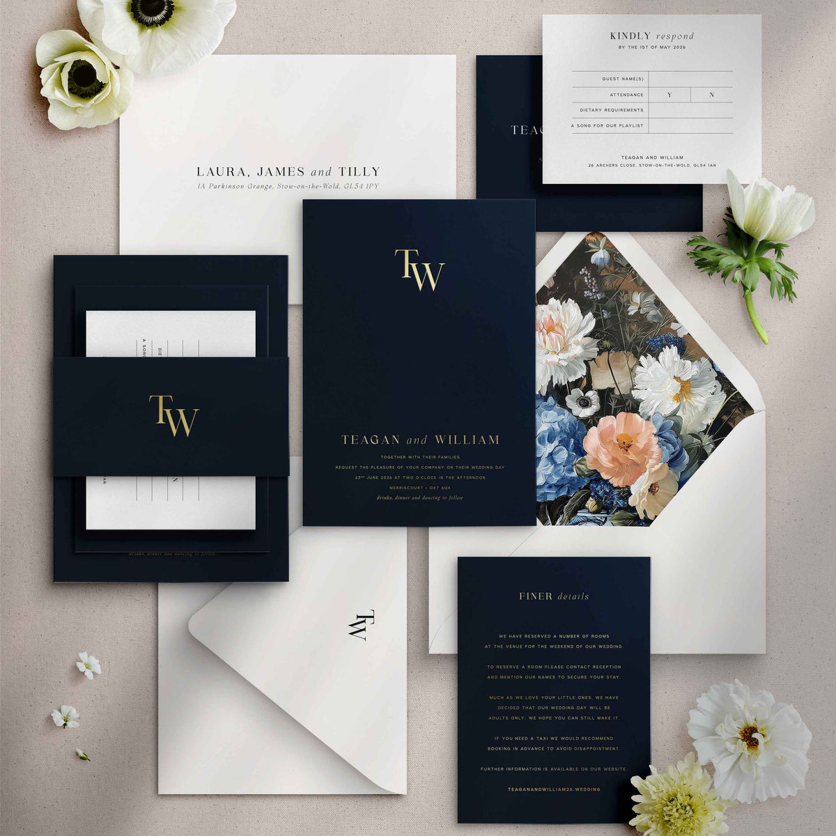 Foil Wedding Invitations - Hoxton Collection | Elle Bee Design – Elle ...