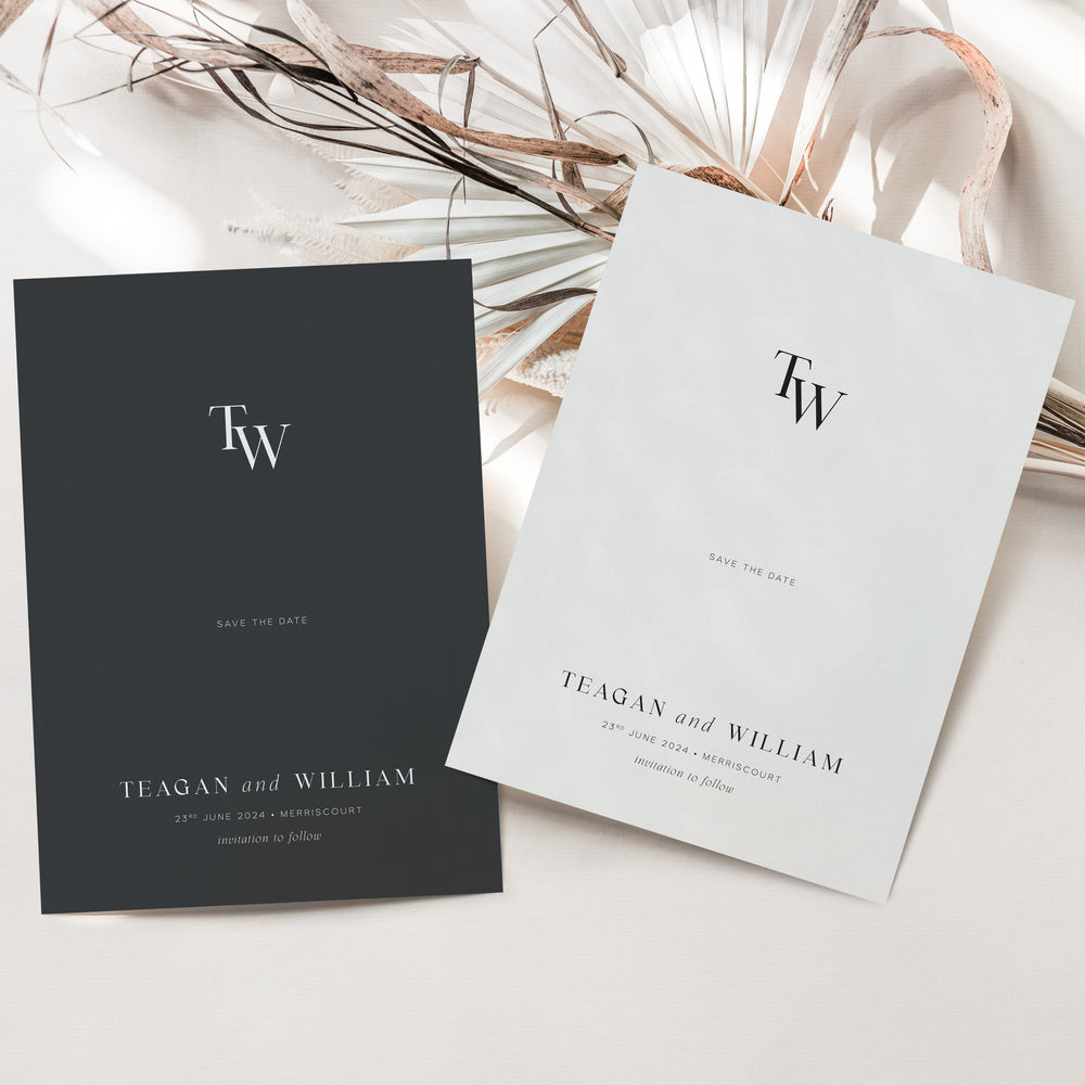 Modern Monogram Save the Date Card - Hoxton Collection, Elle Bee Design