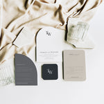 Elegant Monogram Shaped Wedding Invitation Suite - Hoxton Collection, Elle Bee Design