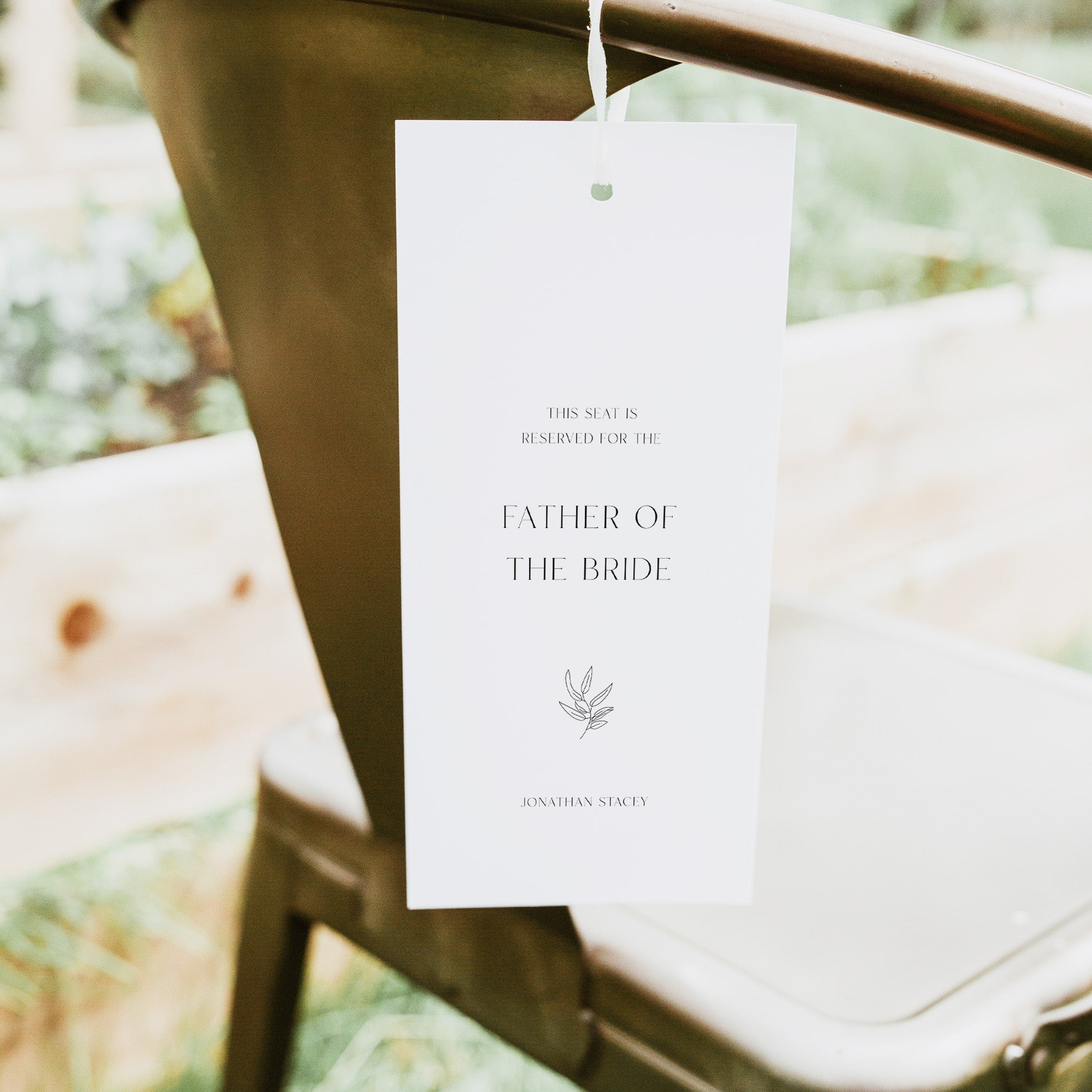 Elegant Wedding Seat Reservation Tag - Hyde Park Collection, Elle Bee Design