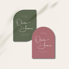 Modern Green and Rose Shaped Save the Date Cards - Islington Collection, Elle Bee Design