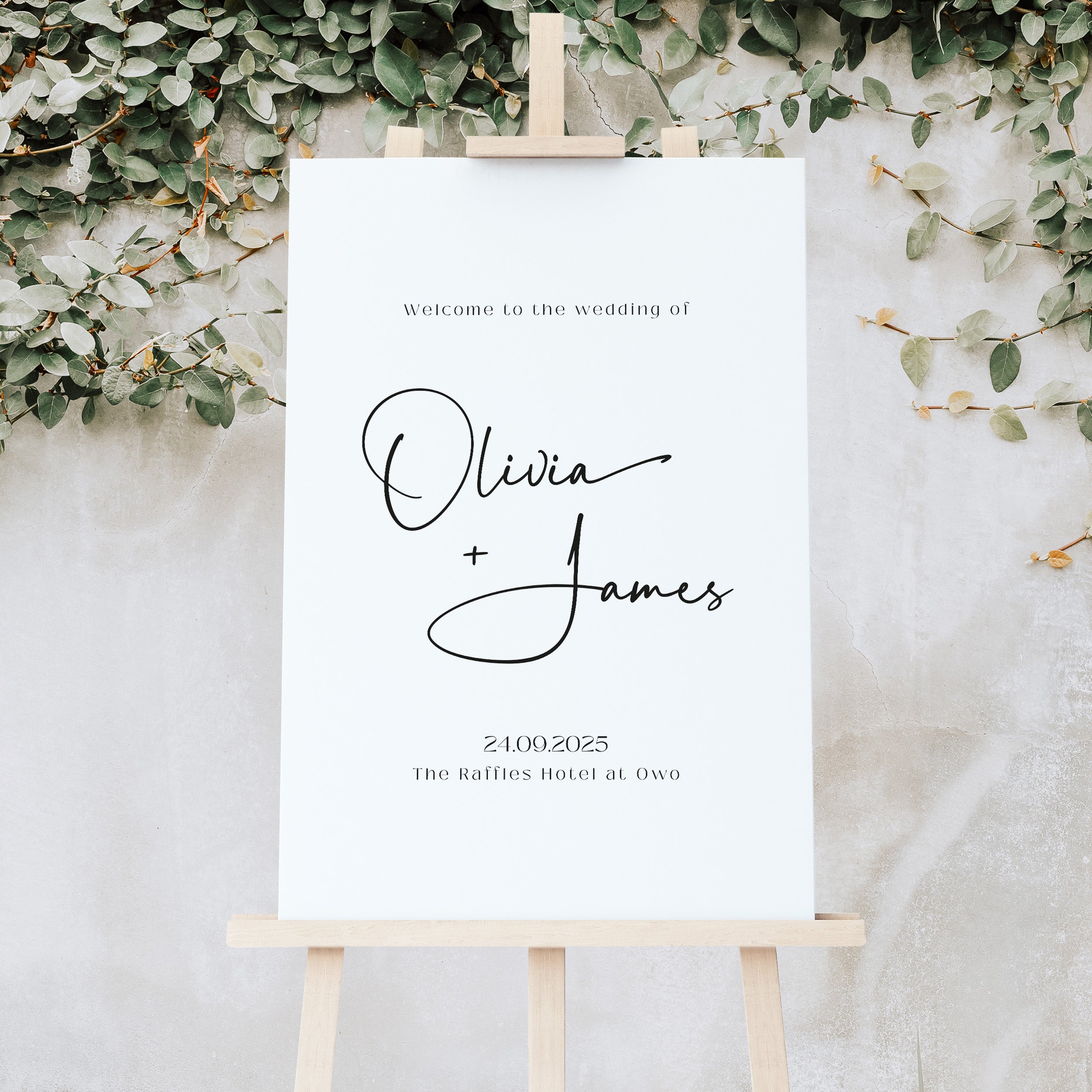 Modern Script Wedding Welcome Sign - Islington Collection, Elle Bee Design