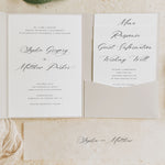 Calligraphy Pocketfold Wedding Invitation - Kensington Collection, Elle Bee Design