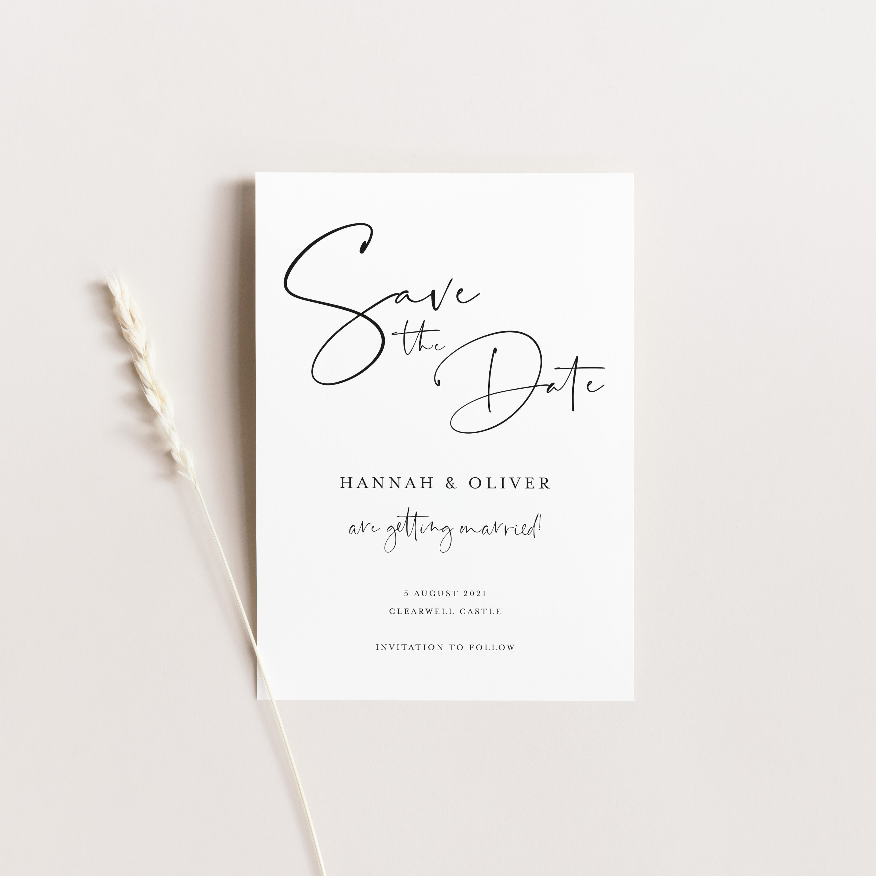 Modern Script Save the Date Card - Kilburn Collection, Elle Bee Design