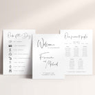 Modern Wedding Signage Set including table plan, welcome sign and order of the day sign - Kilburn collection, Elle Bee Design