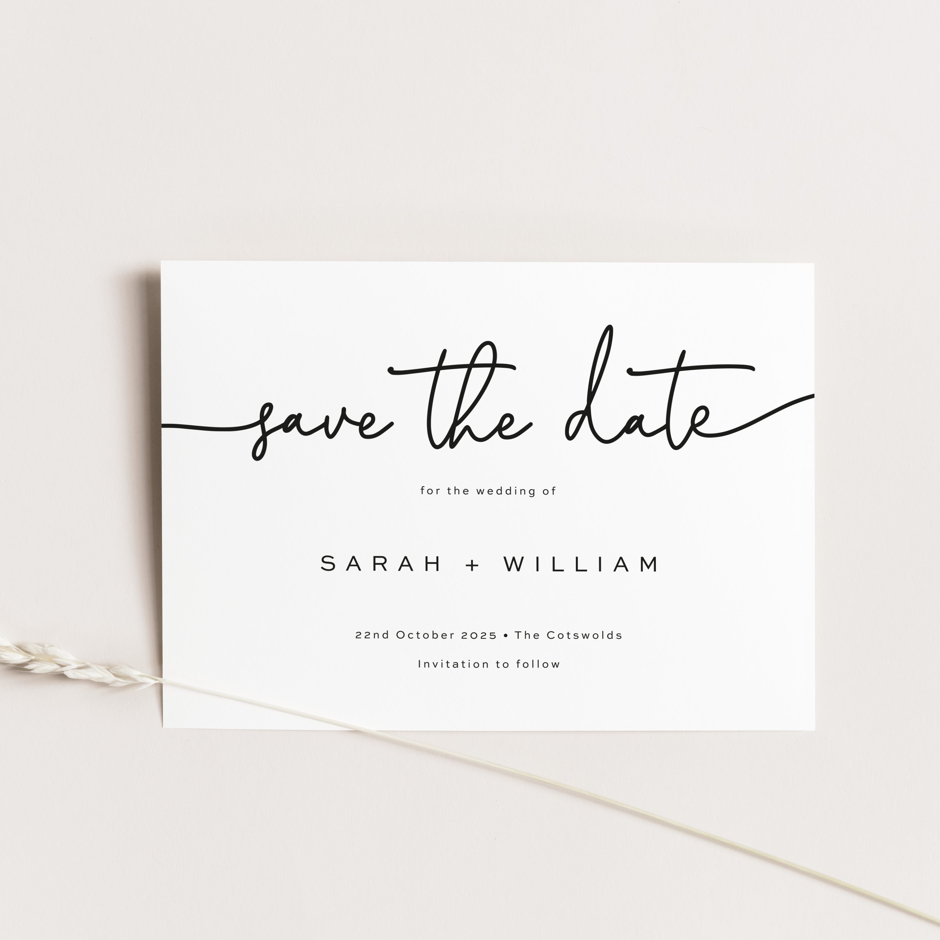 Simple Modern Save the Date Card - King's Road Collection, Elle Bee Design