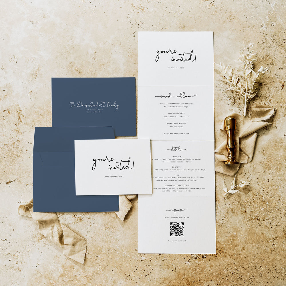 King's Road - Concertina Wedding Invitation