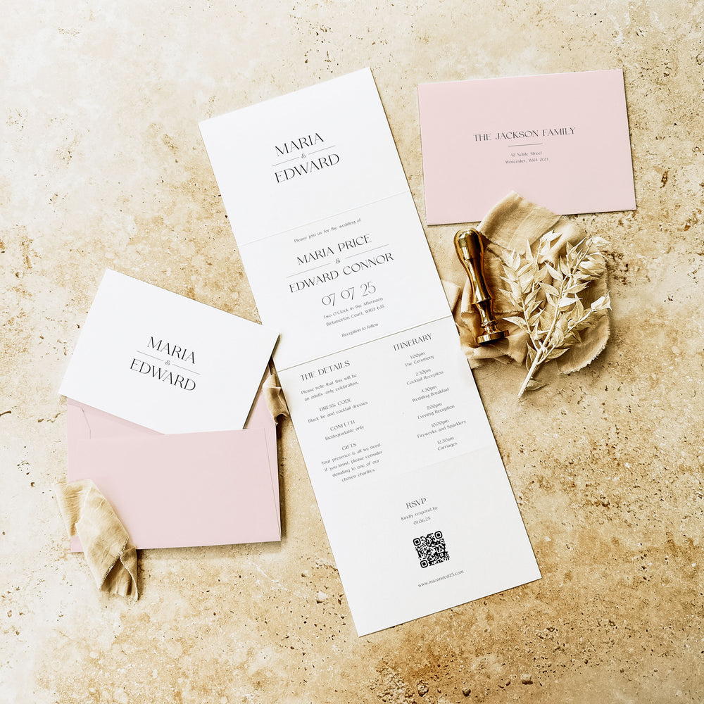 Knightsbridge - Concertina Wedding Invitation